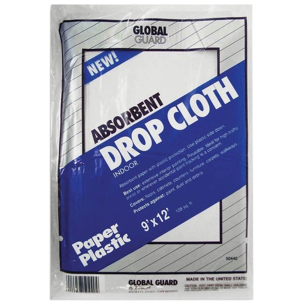 Premier 9X12 Globe Paper & Plastic Drop Cloth 50440